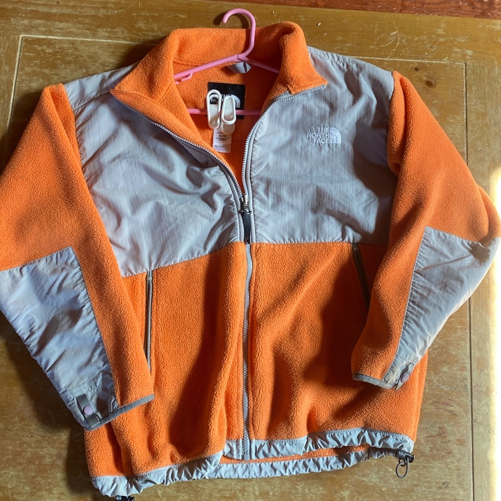 Used kids XL Orange north face fleece